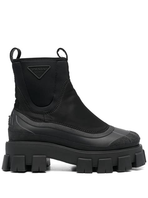 prada ankle boots canvas|Prada monolith gabardine boots.